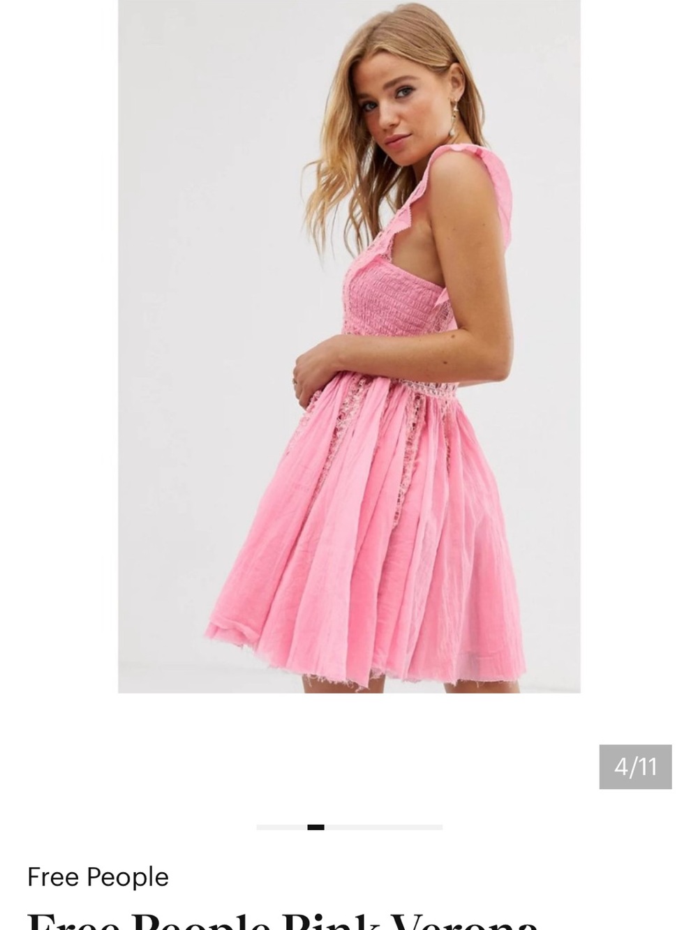 Free People Pink Ruffle-Strap Mini Dress - Picture 4 of 8